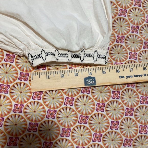 Old Navy Cream Puff-Sleeve Embroidered Tiered Mini Swing Dress w/Smocking - Picture 5 of 10